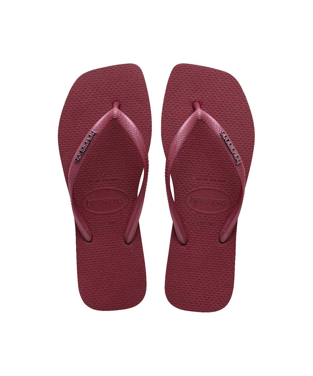 Havaianas Women's Slim Square Metalic Logo Thongs