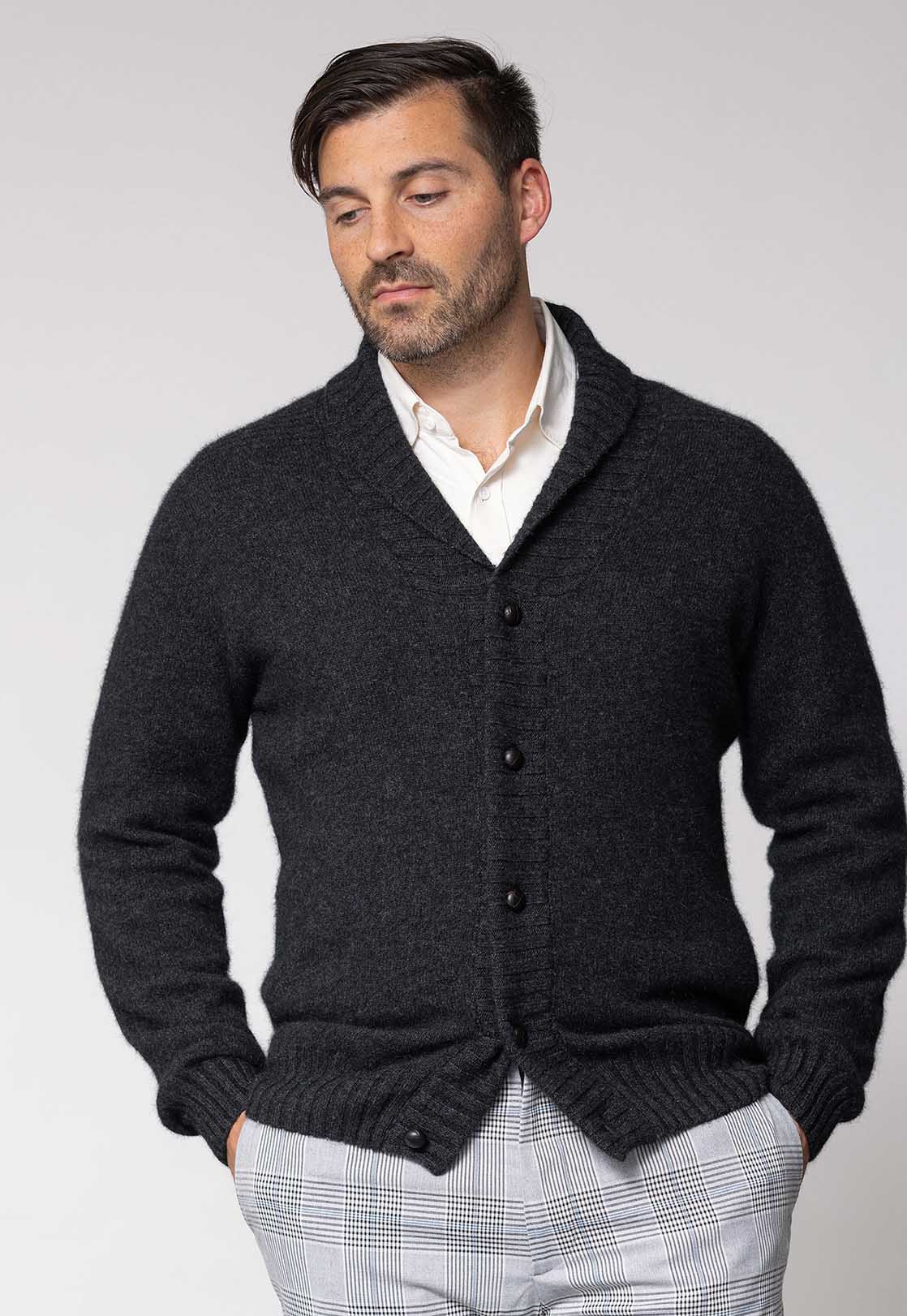 Men's Merino Possum Shawl Collar Cardigan Main image