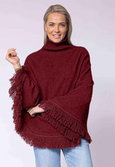 Women's Merino Possum Fringed Poncho