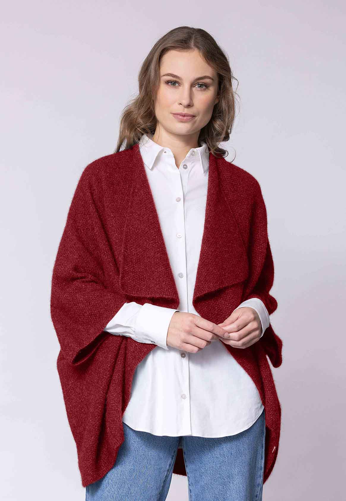 Women's Longline Merino Possum Wrap Secondary image