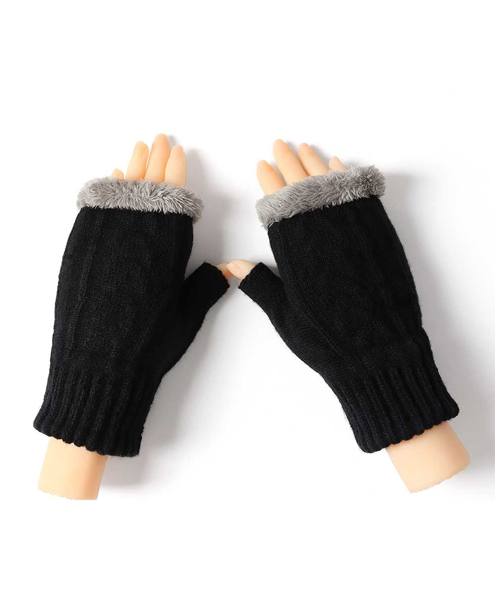 Fingerless Plush Gloves