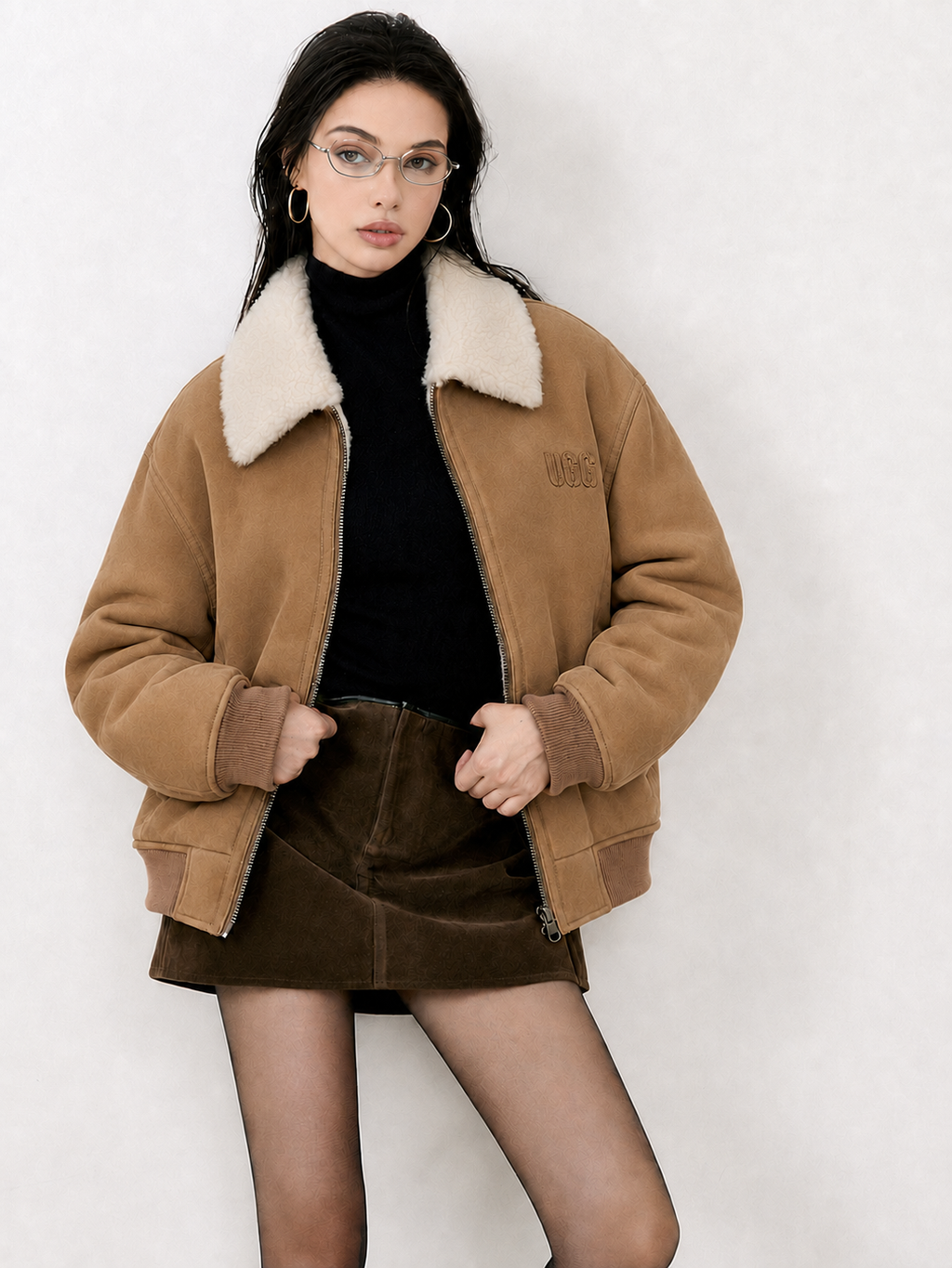 UGG Women's Bondi Reversible Bomber Jacket - Chestnut/Natural