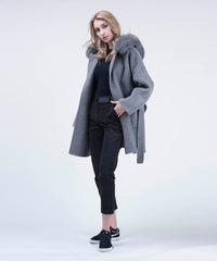 Cashmire Wool Fox Fur Coat